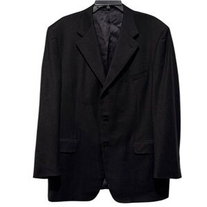 Canali Men Pure Wool Super‎ 120s Blazer Sport Coat Suit Jacket Sz 46 Italy Black